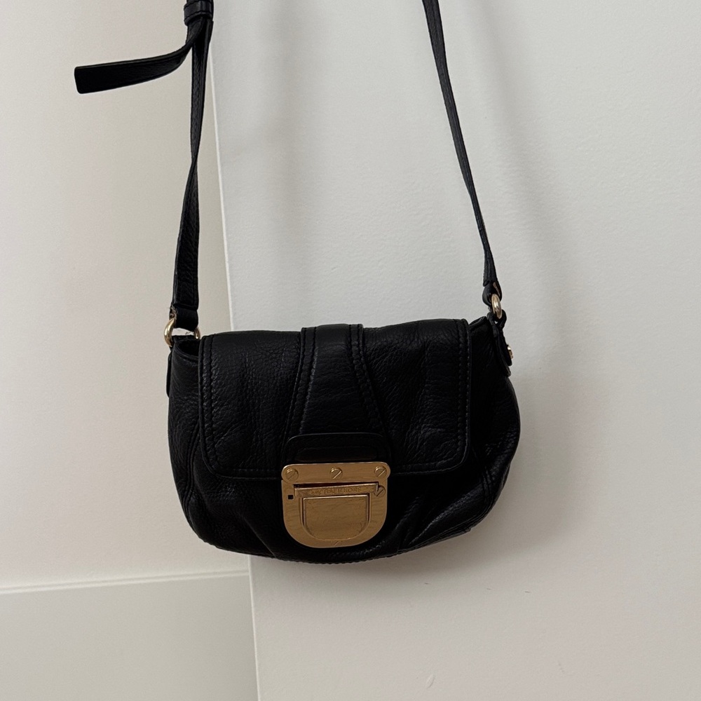 Michael Kors Black Crossbody Bag with Gold Accent